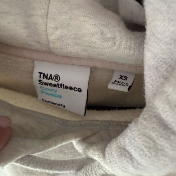 ARITZIA TNA SWEAT FLEECE COZY FLEECE BOYFRIEND HOODIE XS - Picture 4 of 6